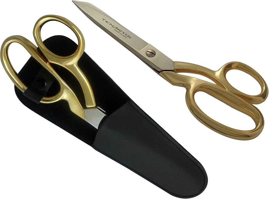 8 inch Fabric, Dressmaking, Sewing Scissors, Gold-Plated with Black Scabbard - Tenartis 377 Made ... | Amazon (US)