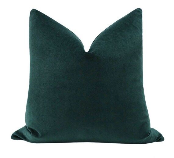 Classic Velvet // Emerald Pillow COVER ONLY | green velvet pillow | emerald throw pillow | cotton ve | Etsy (US)