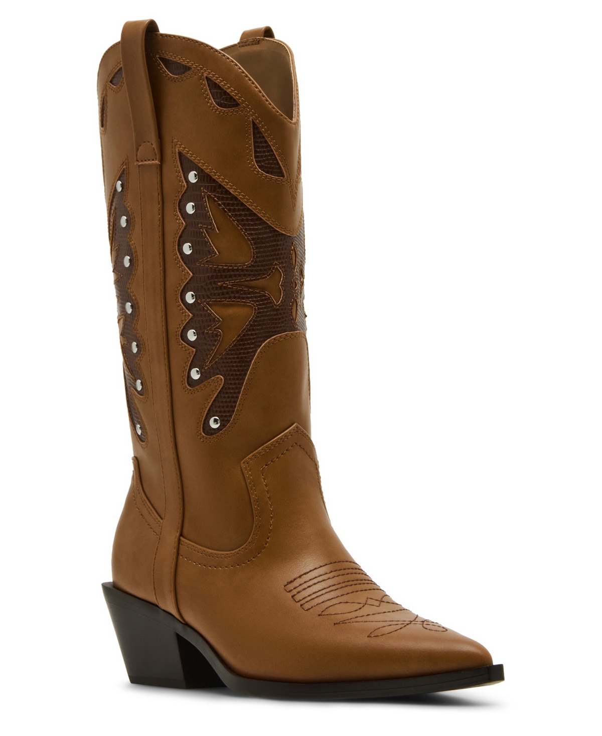 Madden Girl Women's Saloonn Novelty Cowboy Boots - Natural/Brown | Macy's