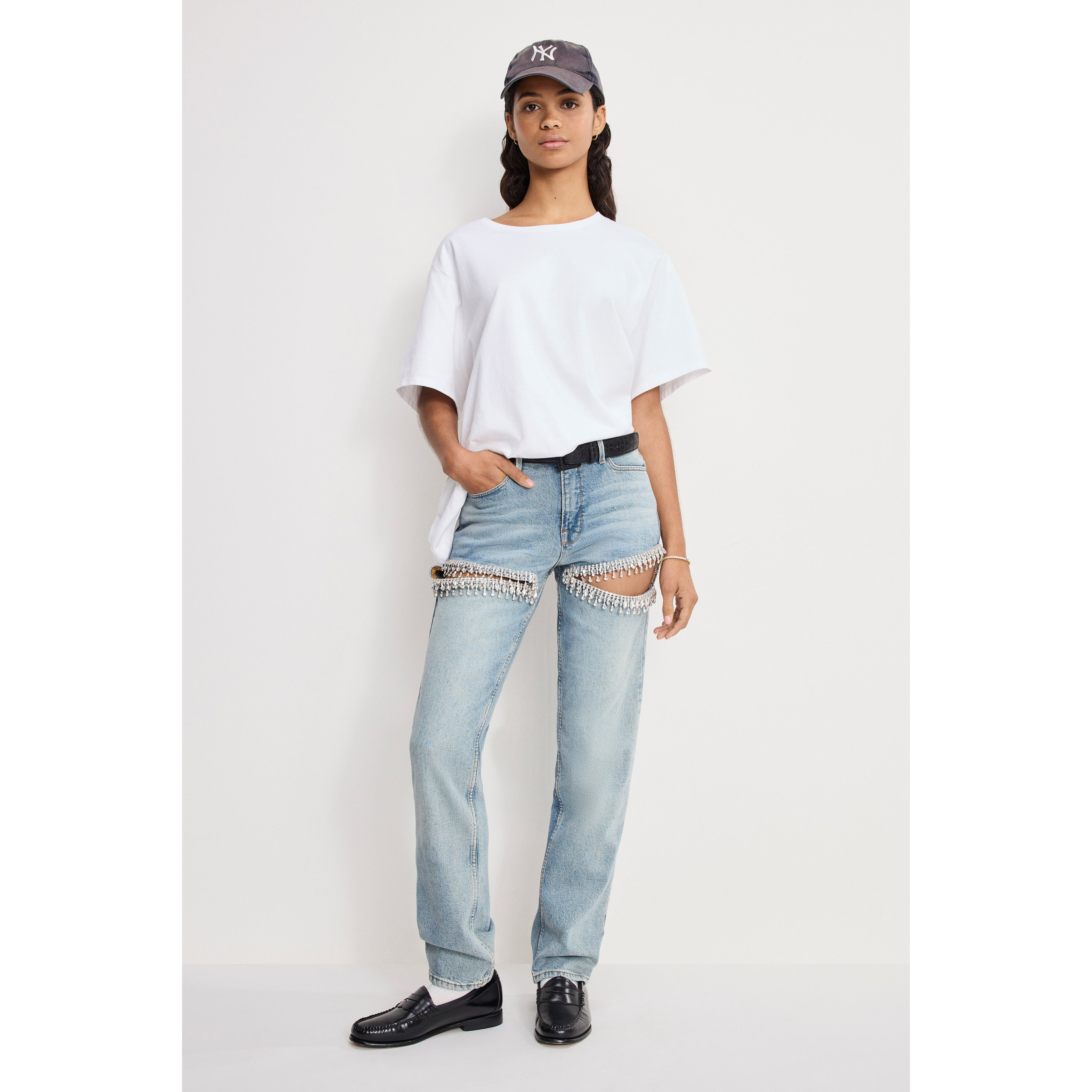 Women's Good Icon Straight Diamond Jeans | Indigo, Size 16 Plus | Good American by Khlo� Kardashian | Good American