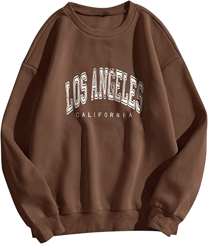 Los Angeles Sweatshirt Letter Preppy Sweatshirts College Sweatshirts Women's Fashion Hoodies & Sw... | Amazon (US)