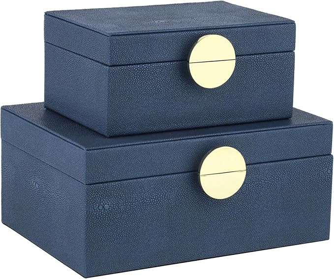 HofferRuffer Faux Leather Jewelry Boxes, Decorative Boxes Storage Accessory Organizer with Gold H... | Amazon (US)