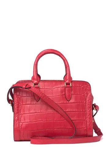 Croc Embossed Leather Small Zip Shoulder Bag | Nordstrom Rack