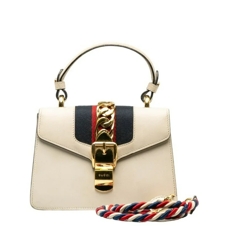 Pre-Owned Gucci Sylvie Handbag Shoulder Bag 470270 White Leather Women's GUCCI (Fair) | Walmart (US)