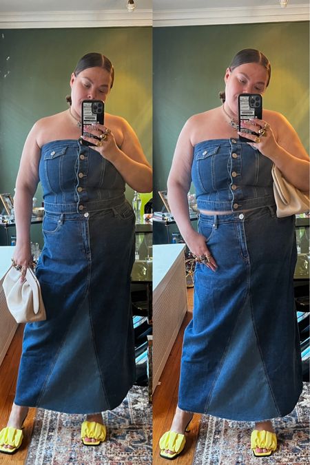 Denim on denim - recent look for some warmer weather 

Wearing a size 14 in top & bottom 

#LTKcurves