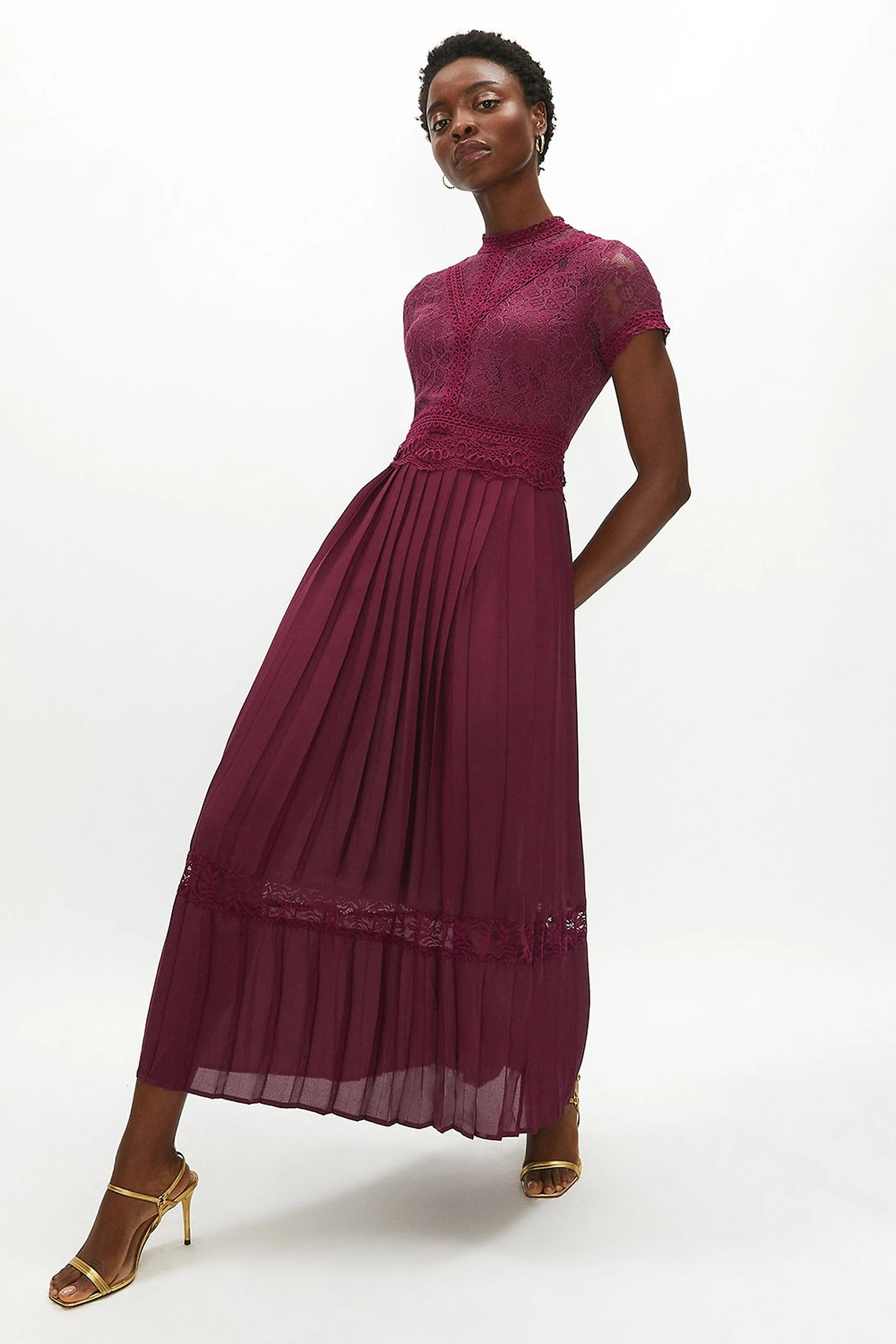 Lace Bodice Pleat Skirt Maxi Dress | Coast (UK)