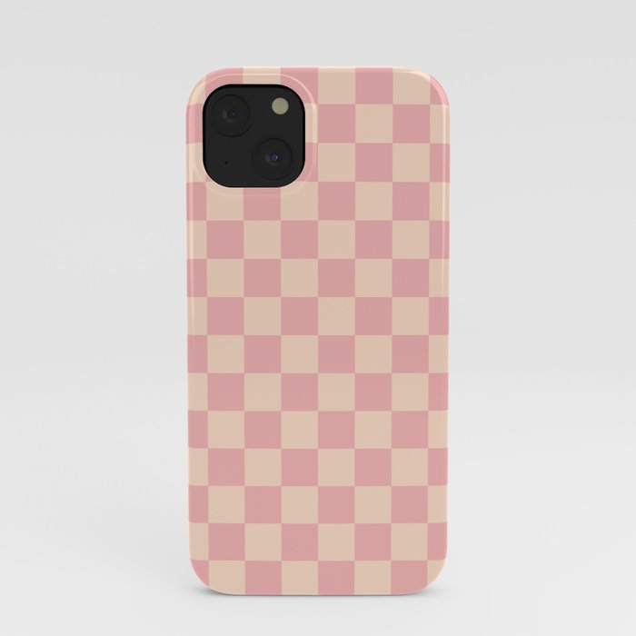 Checkerboard Check Checkered Pattern in Blush Pink and Cream iPhone Case | Society6