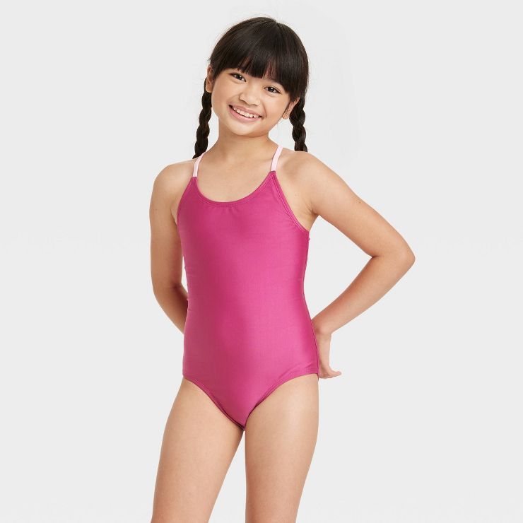 Girls' Rosado Sleeveless Swimsuit - Cat & Jack™ Pink | Target
