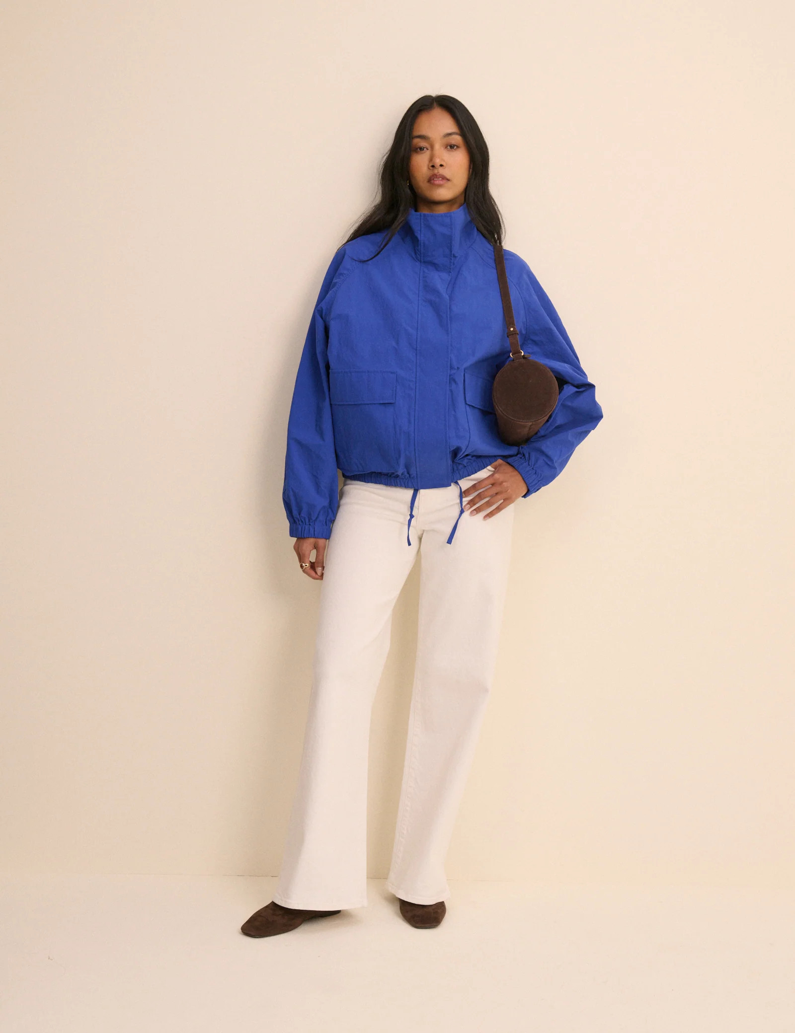Cobalt Blue Funnel Neck Jacket | Nobody's Child
