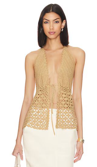 Alice Tie Front Top in Toast | Revolve Clothing (Global)