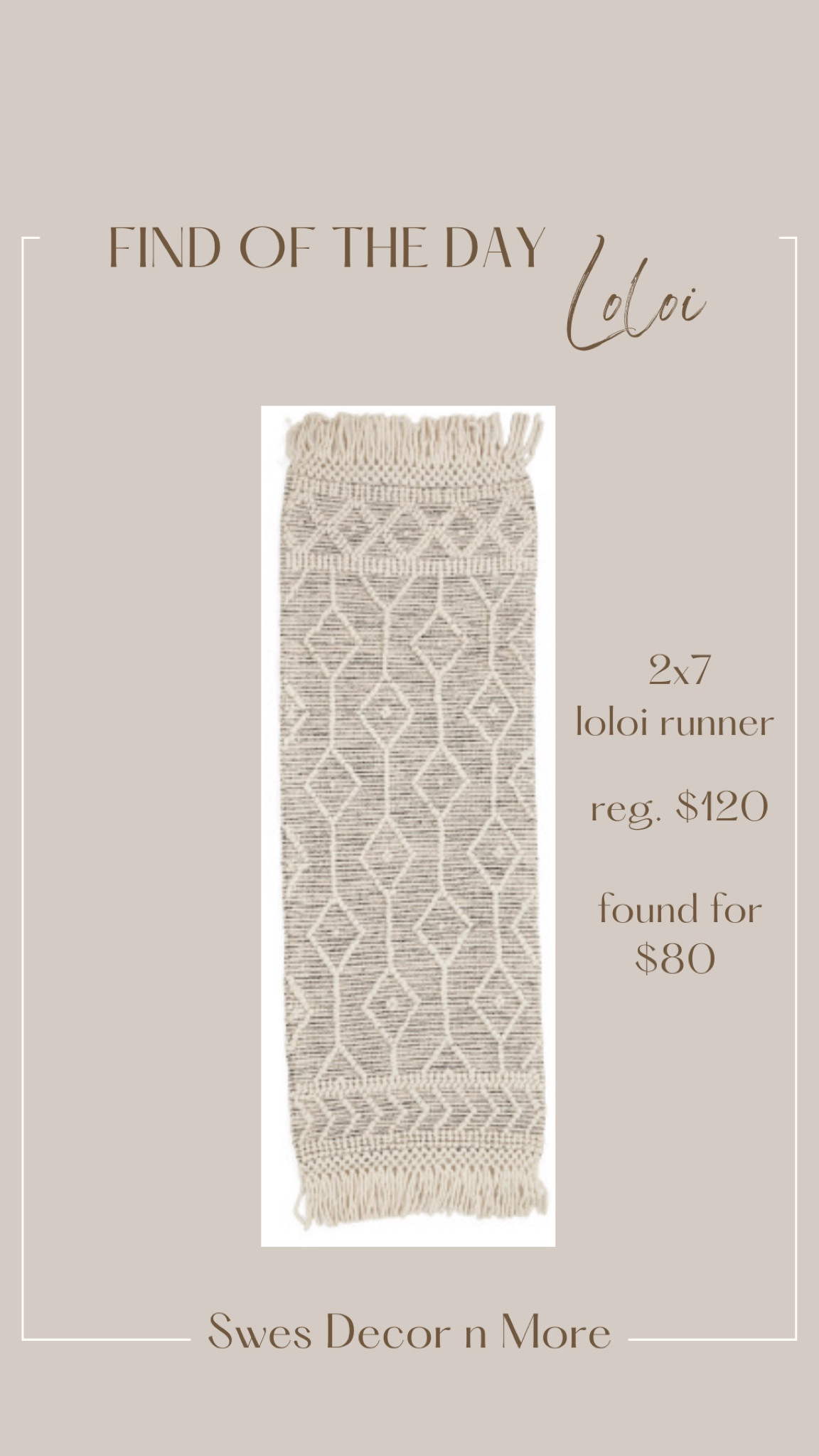 Find of the day, a perfectly neutral Loloi runner for a fraction of the regular cost. 

#marshallsfind #runner #neutralhomedecor #neutralrug #carpet #sale #dealalert

#LTKSeasonal #LTKhome #LTKunder100