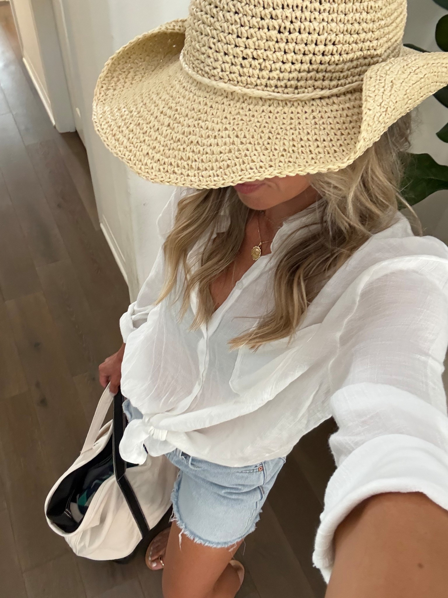 Outfit for a day at the pool ☀️💦 
I wear this coverup top all the time, I have it in two colors. Love my pool bag for all the things (mom life!) 

Target, Amazon, Lands End, cowboy hat, pool outfit, beach outfit, denim shorts, pool coverup, white linen shirt, sandals, daytime outfit, pool bag, tote bag, mom outfit, mom style

#LTKmomlife #LTKSeasonal #LTKootd