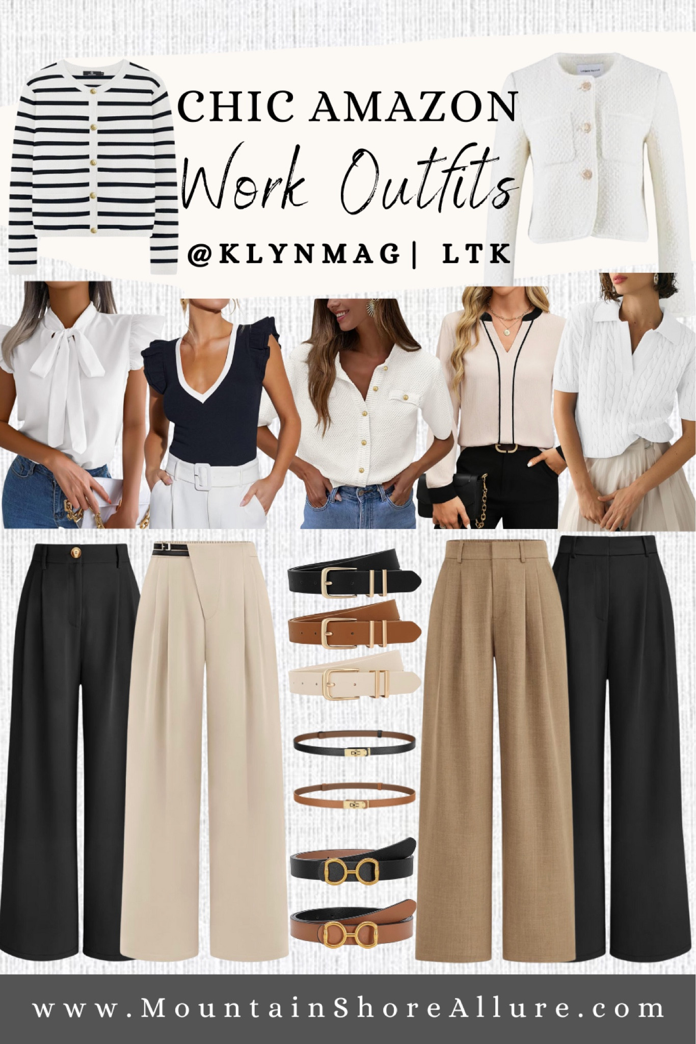 Elevate your work wardrobe with these chic Amazon finds that blend style and professionalism effortlessly! From sleek blouses and wide-leg tailored trousers to cozy sweaters, and versatile cardigans, these picks are perfect for any office setting. Top it off with a must-have belt to tie the look together, and you’ve got a polished, modern outfit that’s both comfortable and professional.

#LTKStyleTip #LTKWorkwear #LTKFindsUnder100