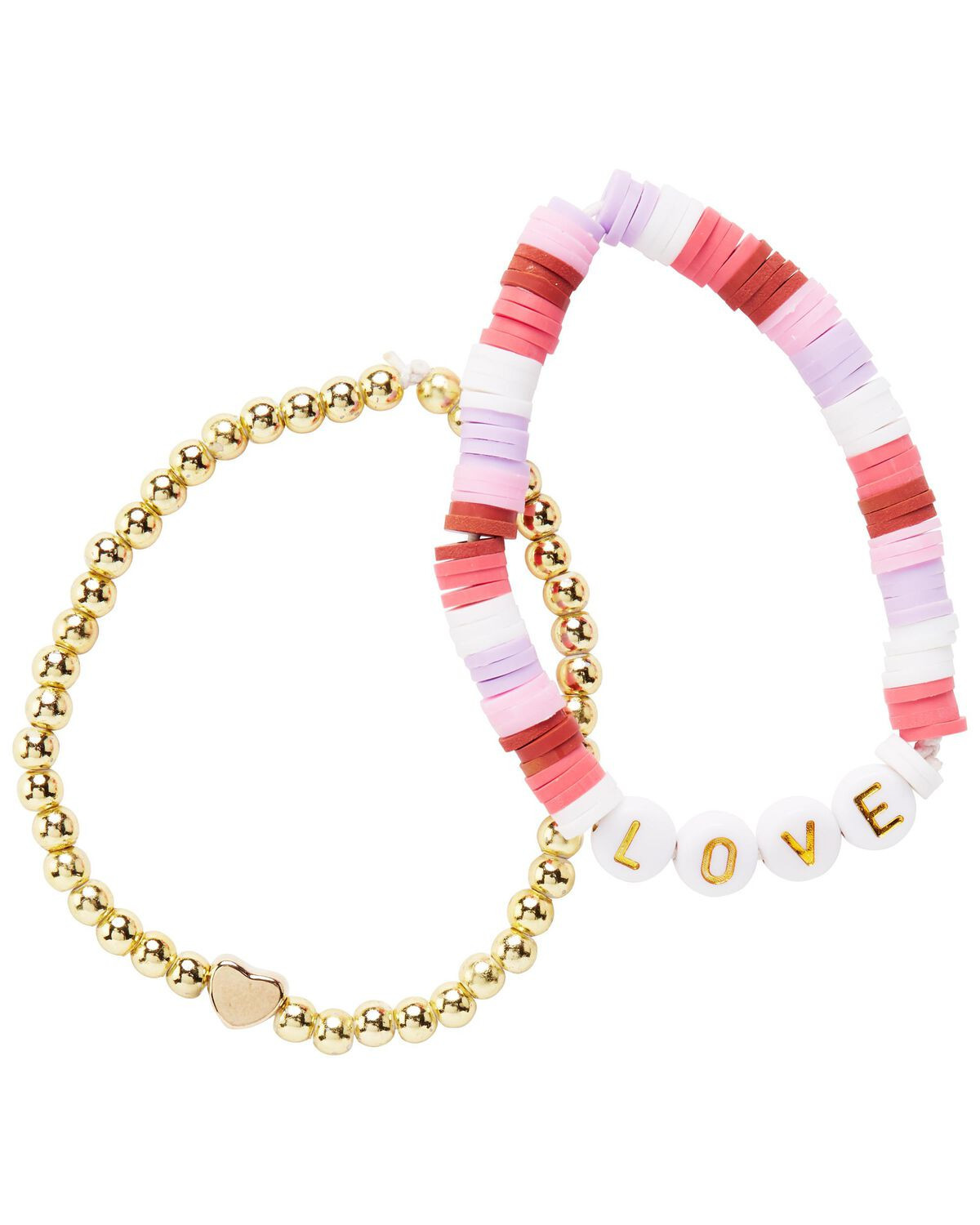 Gold/Pink 2-Pack Heart Bracelets | carters.com | Carter's
