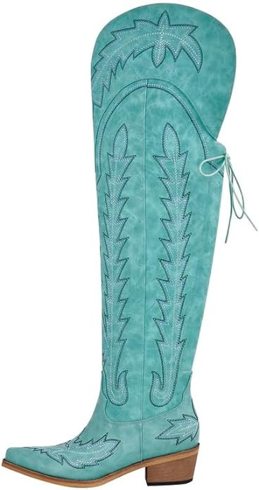 MissHeel Over the Knee Cowboy Boots for Women Adjustable Thigh High Cowgirl Boots | Amazon (US)