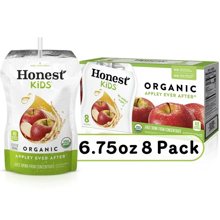 Honest Kids Appley Ever After Apple Organic Fruit Juice, 6.75 fl oz, 8 Pack | Walmart (US)