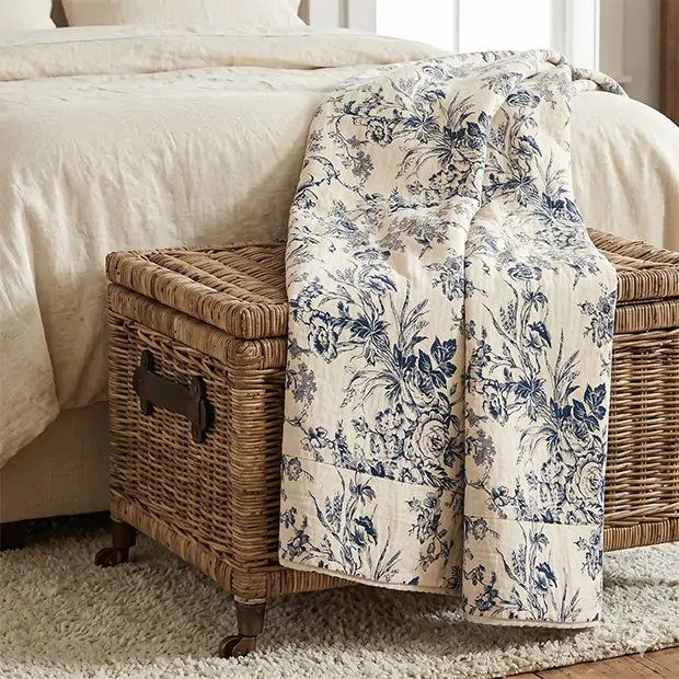Cozy Cotton Printed Throw Blanket Toile | Antique Farm House