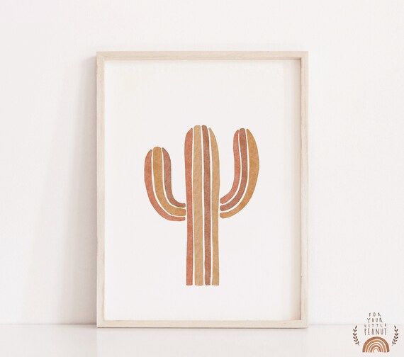 Cactus Boho Nursery Printable Wall Art Nursery Decor Playroom Wall Art Digital Print Instant Down... | Etsy (US)