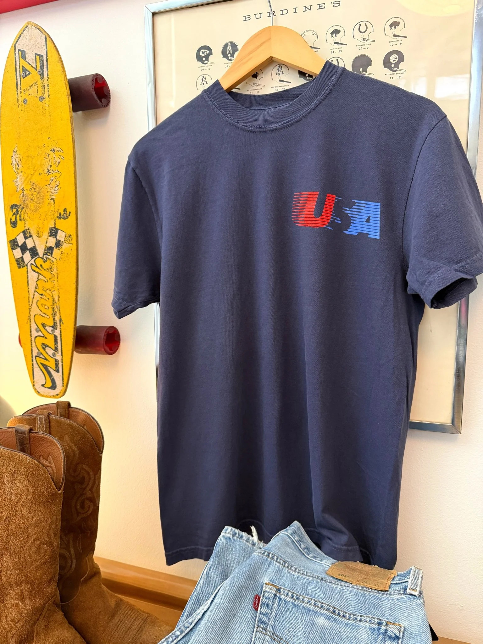 Navy Retro USA Tee | Ascot + Hart