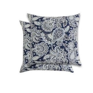 Hampton Bay 18 in. Leica Navy Square Outdoor Throw Pillow (2-Pack) 7680-02607300 | The Home Depot