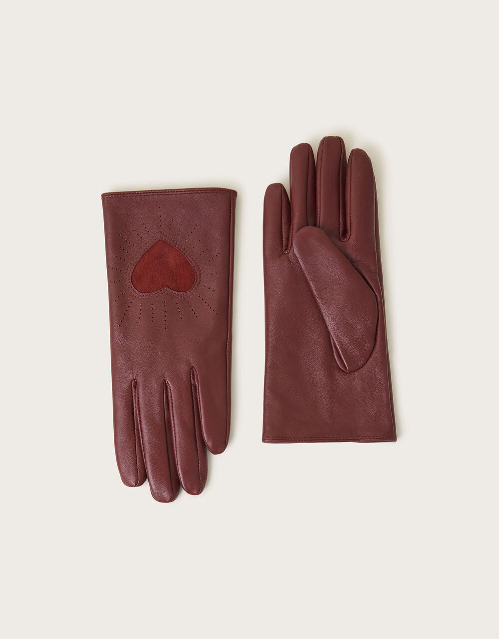 Leather Heart Gloves Red | Monsoon (UK)