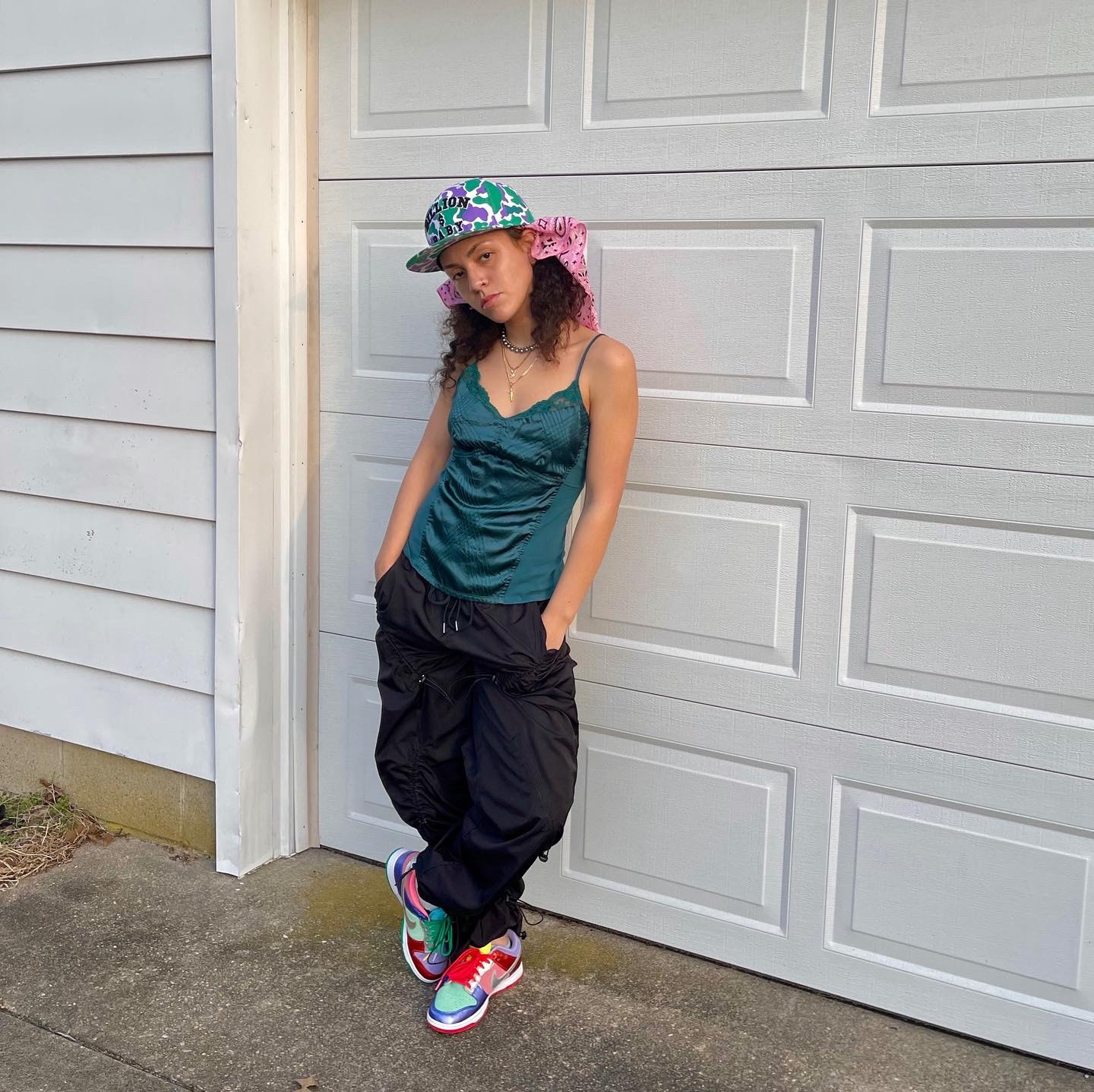 The focus of this outfit is by far the Dunks for its insane pop of colors and 80’s vibe. I got these on Goat in 2022 and they are definitely a staple shoe for me :) these kicks can pretty much go with any cool outfit!! ❤️

#LTKSummerSales #LTKStyleTip #LTKShoeCrush