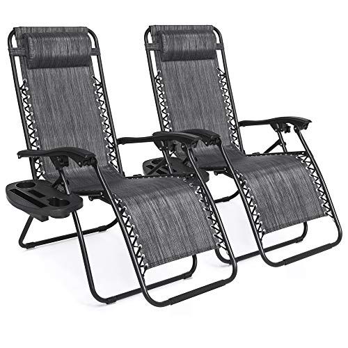 Best Choice Products Set of 2 Adjustable Steel Mesh Zero Gravity Lounge Chair Recliners w/Pillows an | Amazon (US)