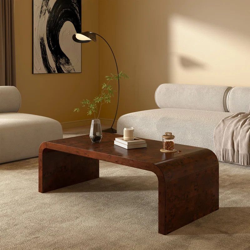 Loon Peak® Kievie 48" W Burl Wood Coffee Table – Handcrafted Elegance with Sleek Curves & Revi... | Wayfair North America