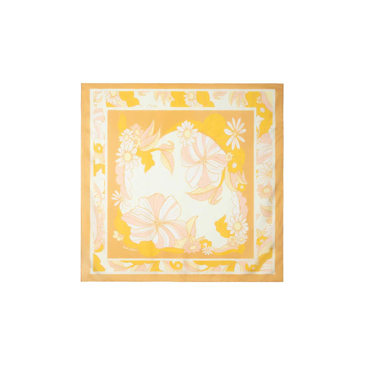 Retro Floral Scarf - Polyester in Natural | Lack of Color US | Lack of Color US