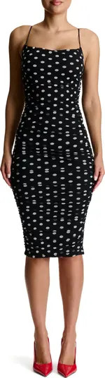 Naked Wardrobe Polka Dot Body-Con Midi Dress | Nordstrom | Nordstrom