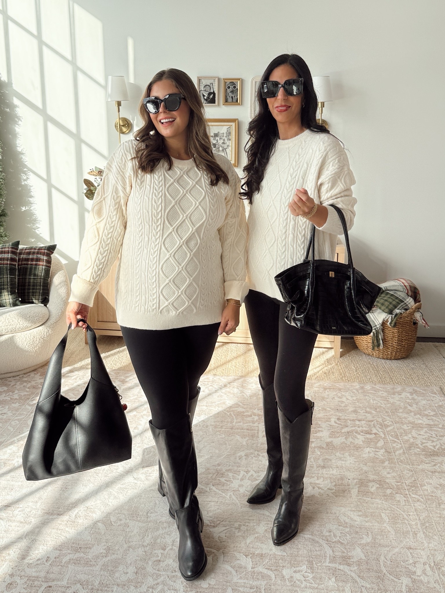 Sweater & leggings outfit inspo! I’m wearing XL in both sweater & leggings. @mybalancedstyle is wearing size S in both. 

#LTKSeasonal #LTKootd #LTKmomlife