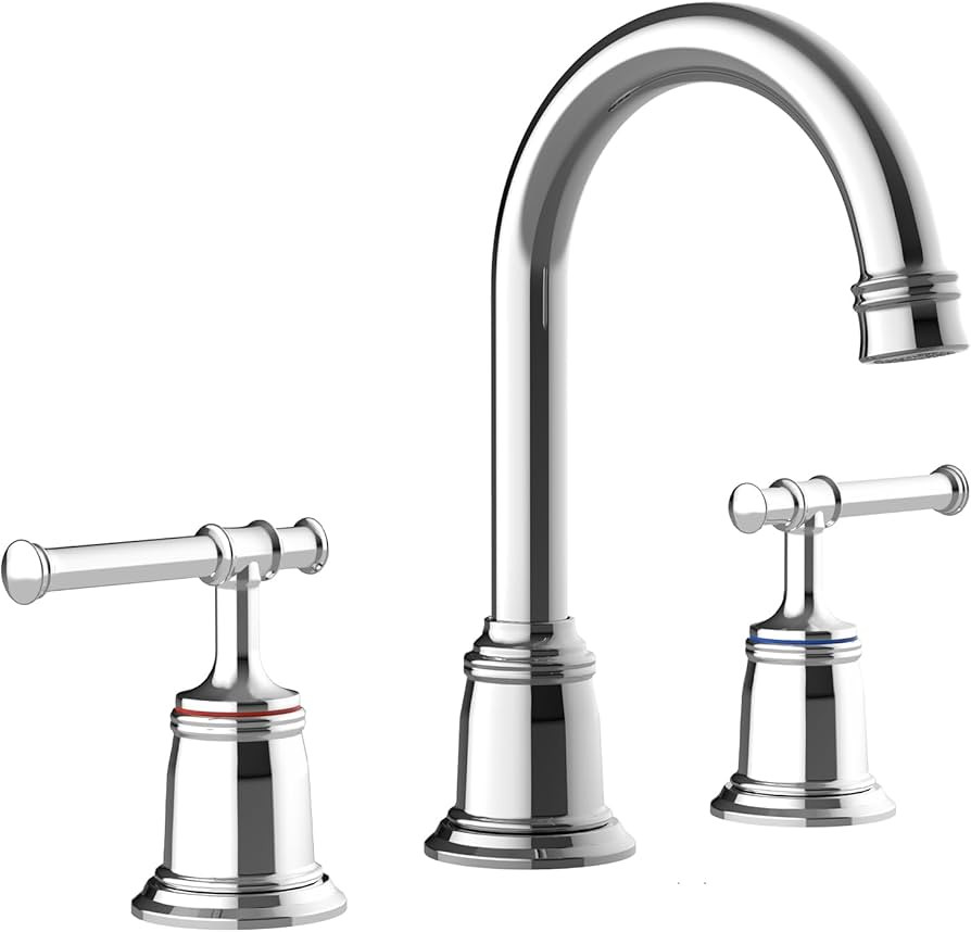Classical 8 inch Bathroom Faucet, Bathroom faucets for Sink 3 Holes, Widespread Brushed Nickel Ba... | Amazon (US)
