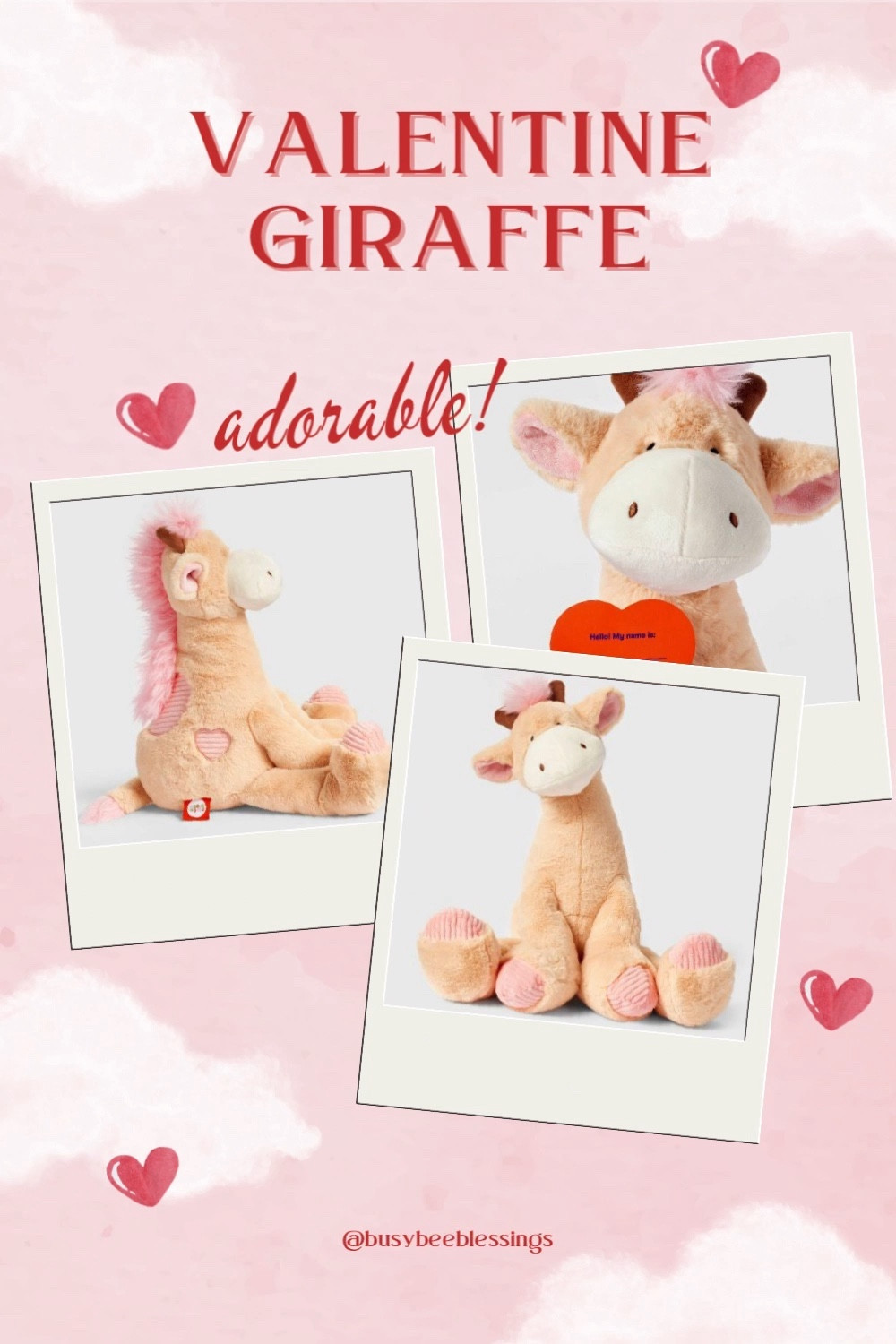 There are so many cute stuffed animals available for Valentine’s Day, but this giraffe is too adorable to resist. This cutie sits upright at 14” and features heart accents and pink corduroy hooves. This giraffe is snuggly soft and perfect for Valentine’s Day! ❤️

#LTKSeasonal #LTKGiftGuide #LTKkids