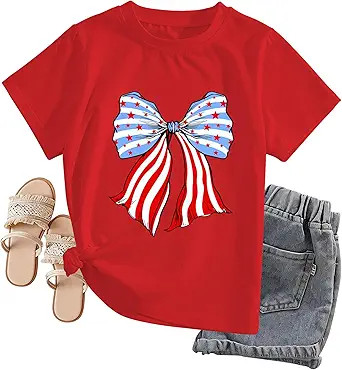 All American Mama 4th of July Shirt Women-Bow Patriotic Shirts USA American Flag T-Shirt Red Whit... | Amazon (US)