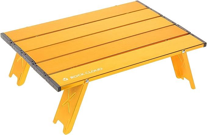 Rock Cloud Portable Beach Table Aluminum Ultralight Folding Camping Table, Golden | Amazon (US)