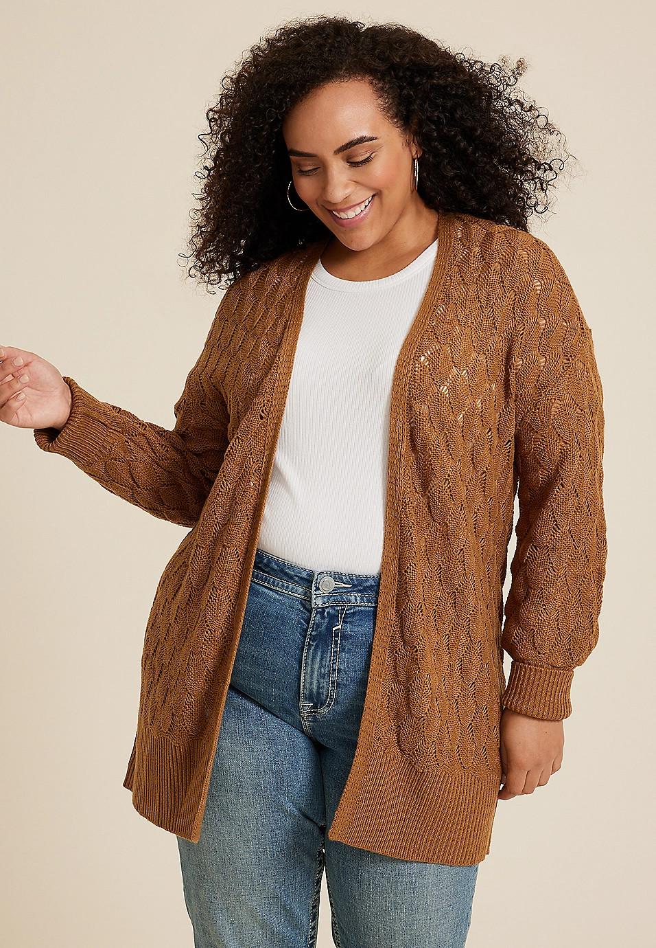 Plus Size Diamond Stitch Cardigan | Maurices