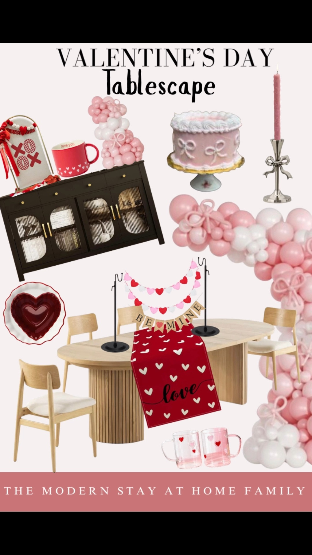 Soft pinks, romantic reds, and modern neutrals come together in this Valentine’s Day tablescape 🤍 From heart-shaped glassware and bow details to a blush balloon garland and cozy table runner, this setup is perfect for a Valentine’s dinner, Galentine’s party, or a sweet family celebration at home. I love how this look blends modern Valentine décor with timeless romantic touches—simple, elevated, and easy to recreate with affordable finds. Everything is linked and ready to shop for the perfect love-filled table ✨

Valentine’s Day tablescape Valentine table decor Valentine dinner table romantic tablescape pink Valentine decor heart table runner Valentine placemats Valentine candles bow decor Valentine balloon garland blush pink decor modern Valentine aesthetic Galentine’s party decor Valentine hosting ideas dining table decor seasonal home decor Valentine glassware heart plates Valentine centerpiece love themed decor cozy Valentine table neutral Valentine decor pink red Valentine theme Amazon Valentine decor LTK Valentine finds Valentine home styling romantic dining table festive table setting

#LTKFindsUnder50 

#LTKValentine #LTKHome #LTKSeasonal