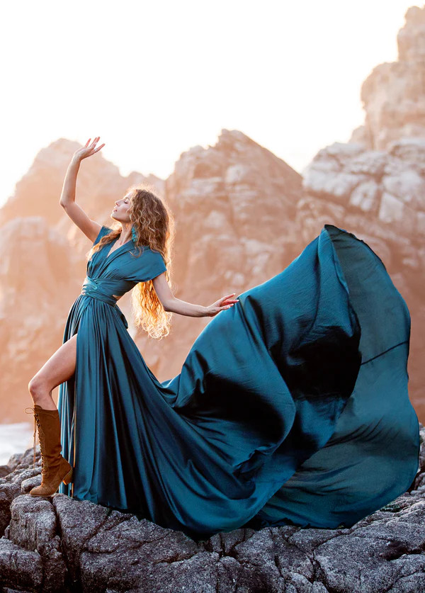 June Impact Dress in Deep Ocean | Joyfolie