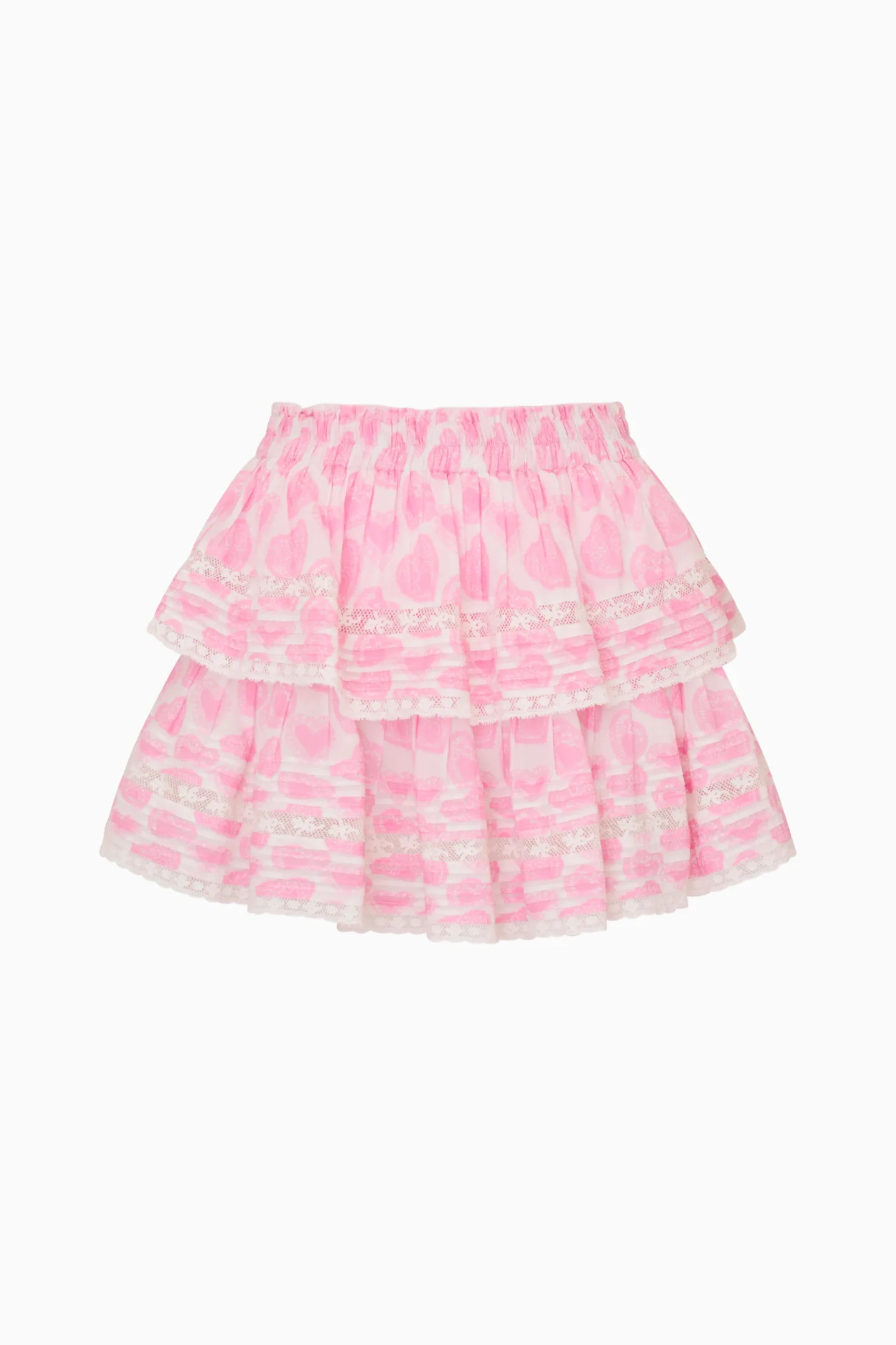 Heart Print Ruffle Mini Skirt | LoveShackFancy