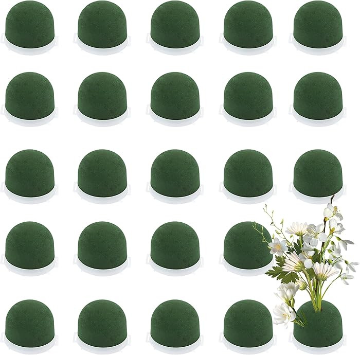 24 Pcs Mini Floral Foam Holders Set, Wet Green Foam for Fresh Flower Arrangements, Wedding, Wine ... | Amazon (US)