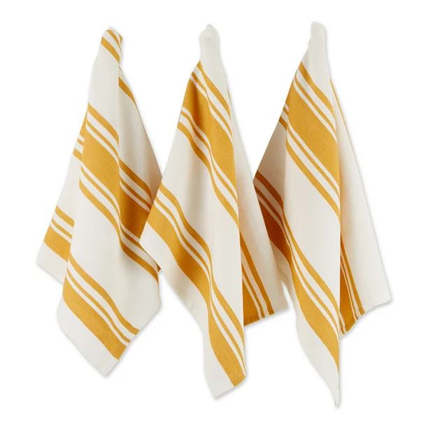 DII Honey Gold Chef Stripe Blue Dishtowel (Set of 3) | Walmart (US)