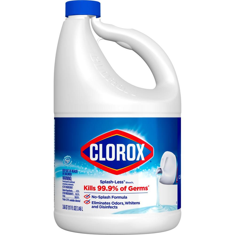 Clorox 117 fl. oz. Splash-Less Concentrated Regular Liquid Bleach Cleaner | The Home Depot