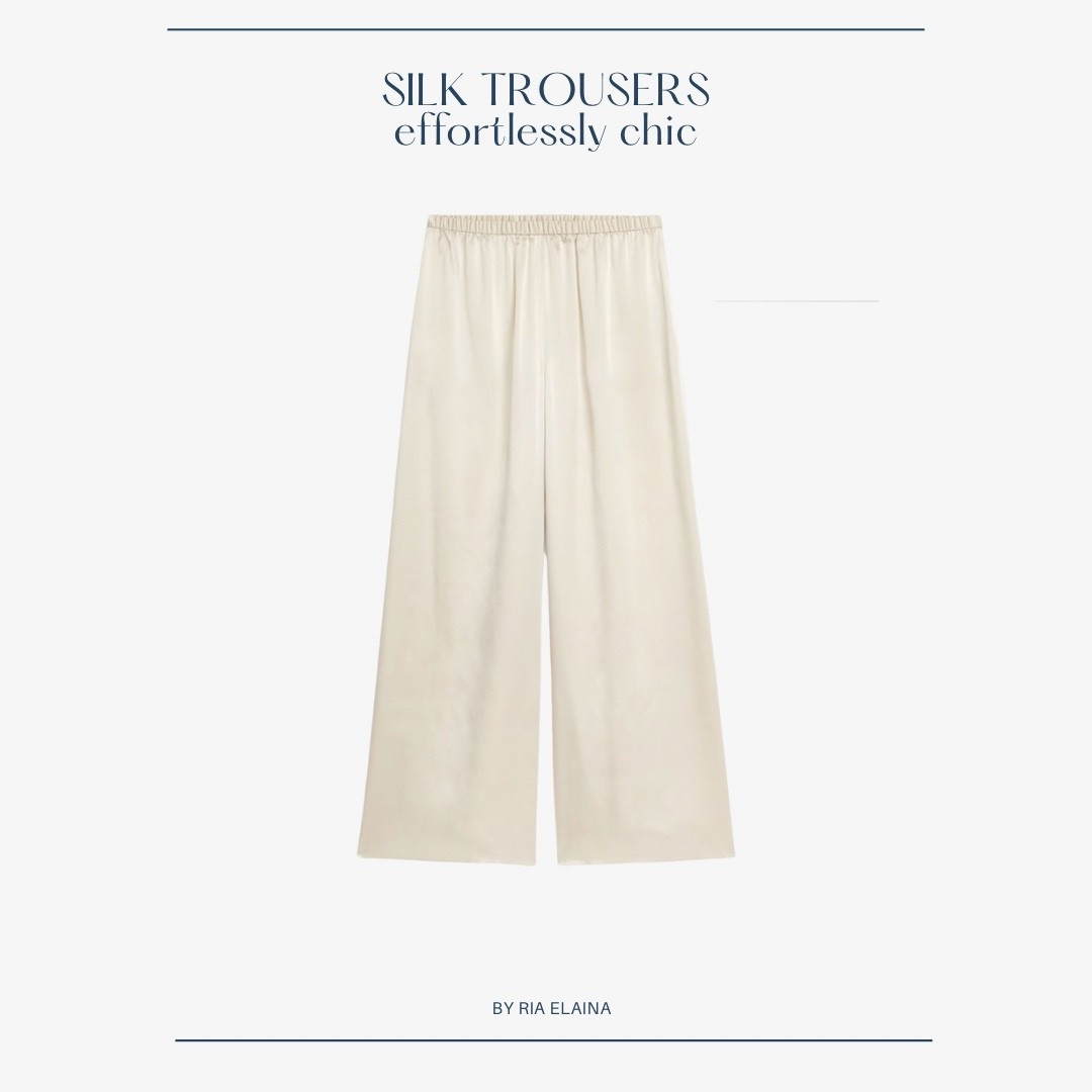 Silk trousers give that effortlessly chic look. 

#LTKsummer #LTKautumn #LTKstyletip