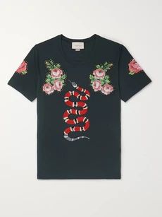 Gucci - Slim-Fit Appliquéd Cotton-Jersey T-Shirt | Mr Porter US