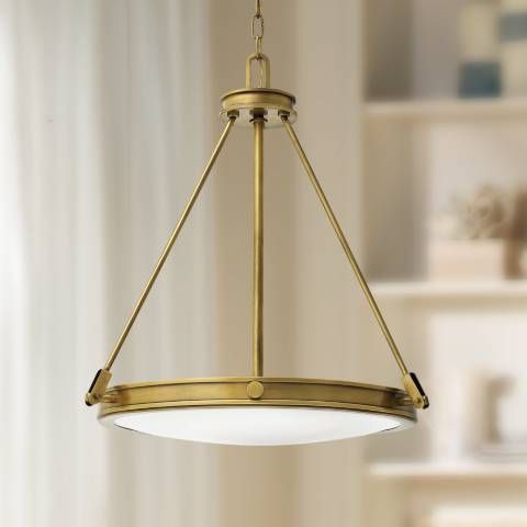 Hinkley Collier 21 1/2" Wide Heritage Brass 4-Light Pendant - #7W626 | Lamps Plus | Lamps Plus