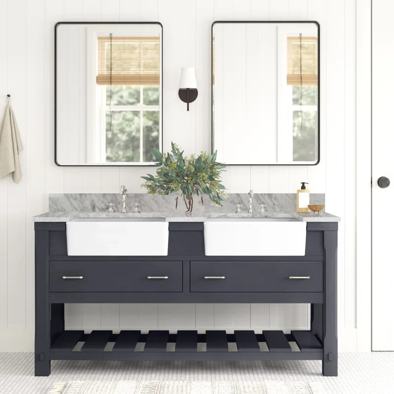 Emilee 60'' Free-standing Double Bathroom Vanity with Vanity Top | Wayfair North America