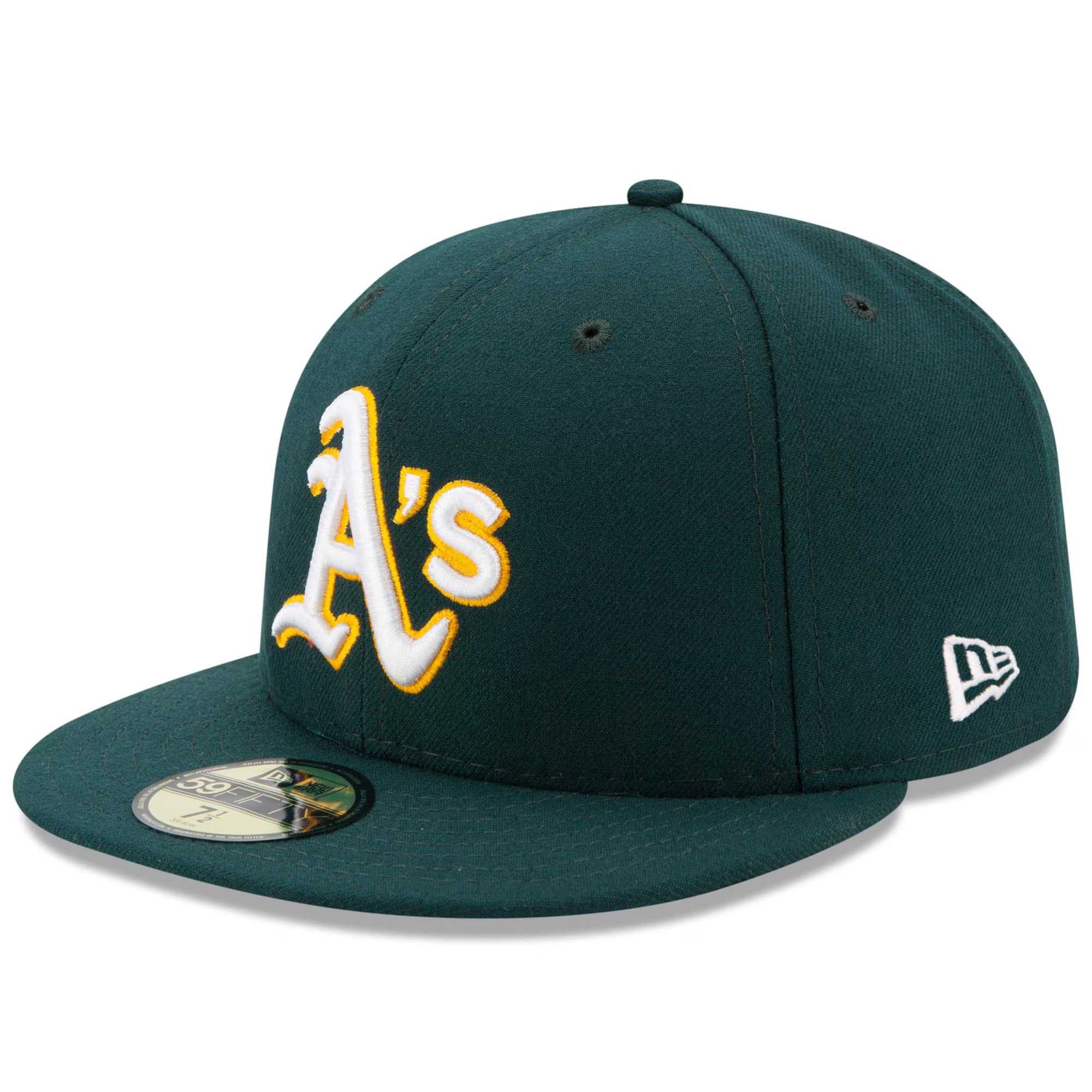 Oakland Athletics New Era Road Authentic Collection On Field 59FIFTY Performance Fitted Hat - Gre... | Lids