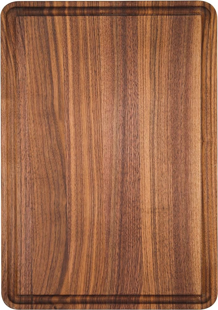 AZRHOM Small Walnut Wood Cutting Board for Kitchen 12x8 in (Gift Box) with Juice Groove Handles N... | Amazon (US)