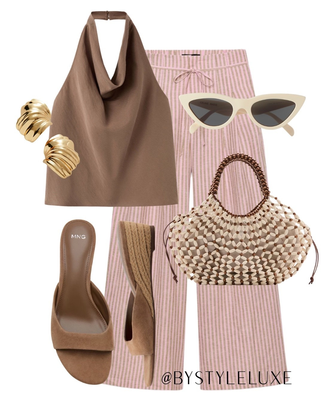 SUMMER TOPS  - A relaxed fit halterneck top with striped trousers for an everyday look in summer 

#summeroutfit #bag #trousers

#LTKsummer #LTKeurope #LTKuk