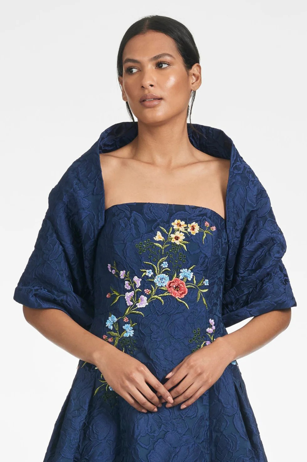 THE HUG SHAWL - MIDNIGHT JACQUARD CLOQUE | Sachin and Babi